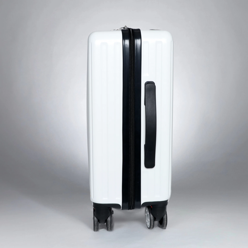 Personal Item Suitcase 18x14x8 In. Removable Wheels Converts Carry-On to Free Underseat Luggage Lightweight Travel Bag For Spirit Frontier Allegiant and more, white & black