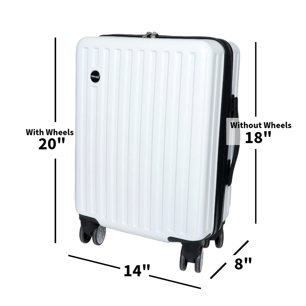 Personal Item Suitcase 18x14x8 In. Removable Wheels Converts Carry-On to Free Underseat Luggage Lightweight Travel Bag For Spirit Frontier Allegiant and more, white & black